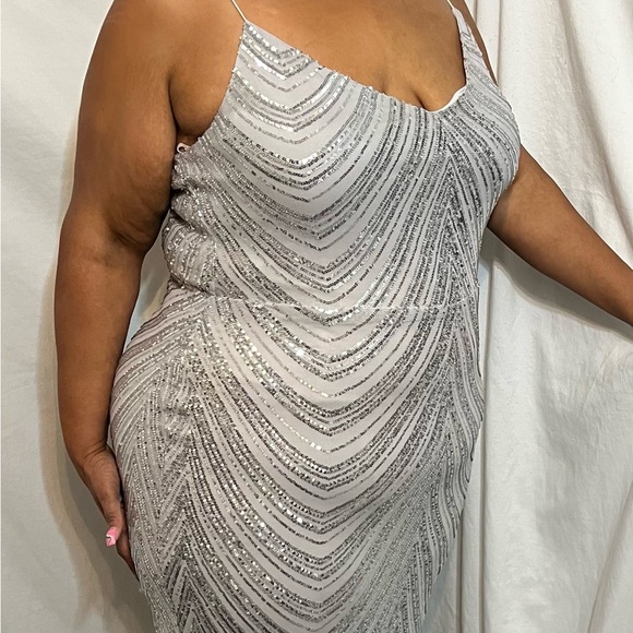 B Darlin Dresses & Skirts - B Darlin Silver Sequin Maxi Dress